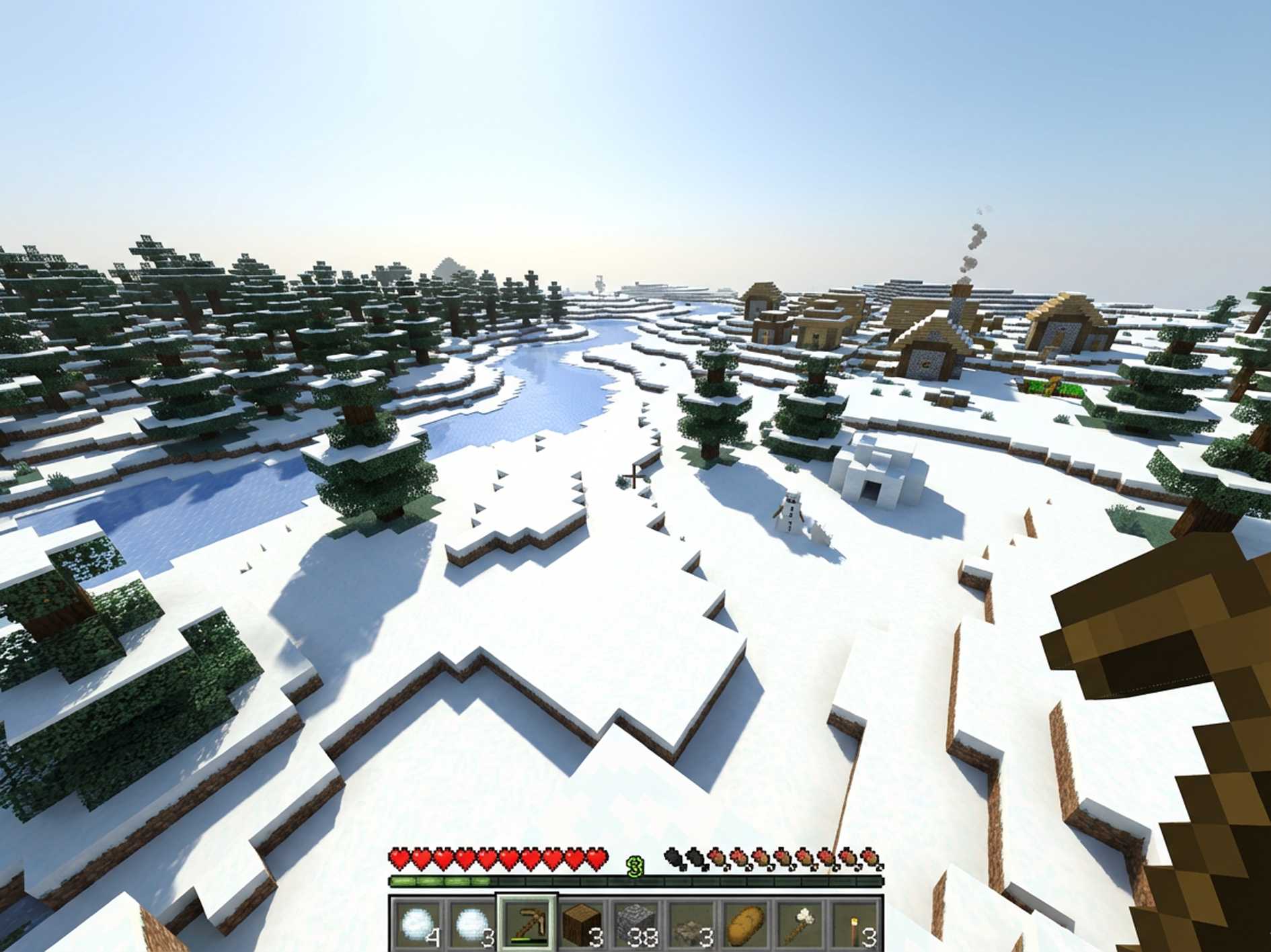 Снежный биом Minecraft через TLauncher