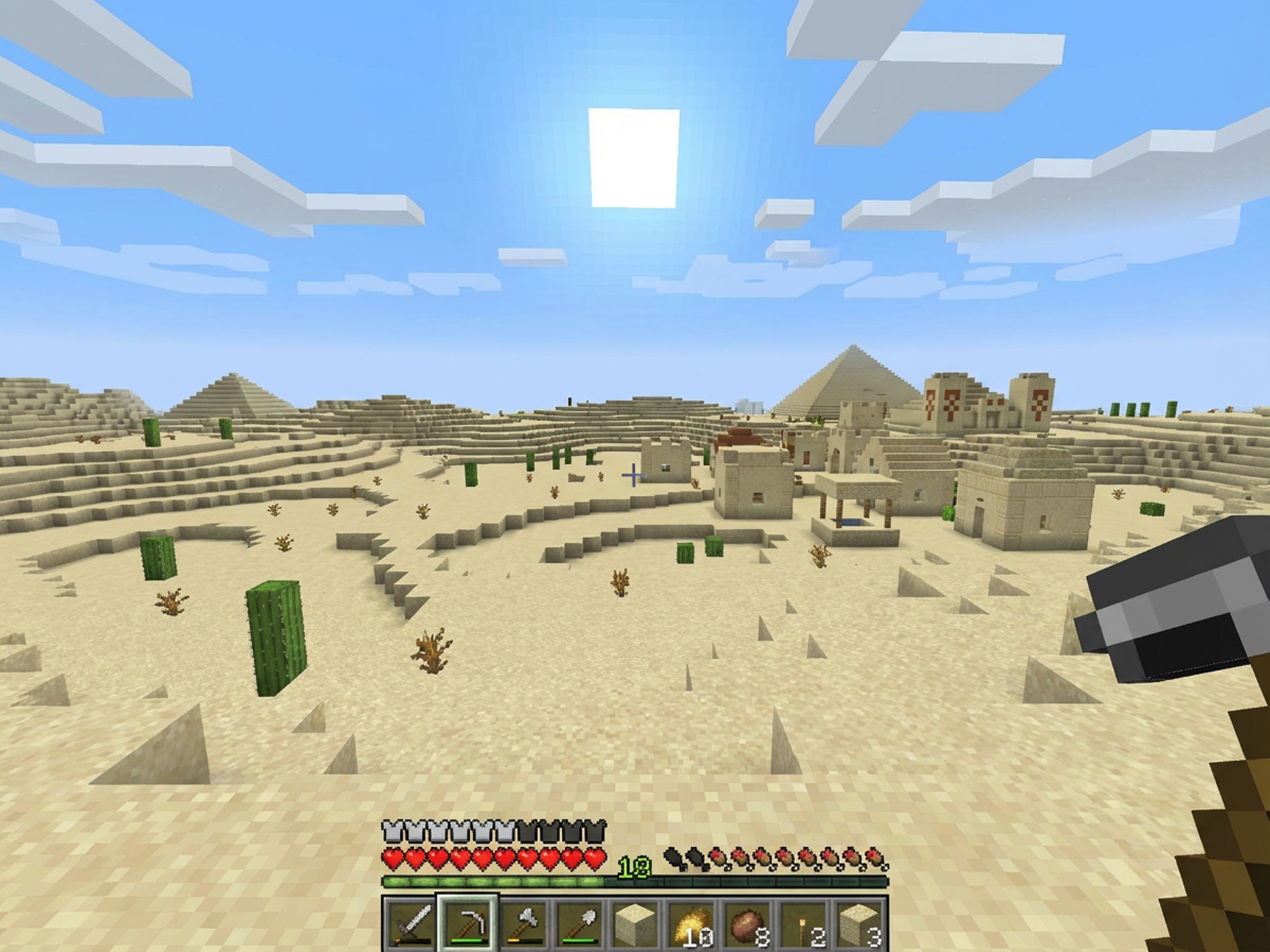 Пустынная деревня Minecraft через TLauncher